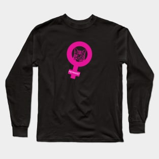 Cat knows feminist Long Sleeve T-Shirt